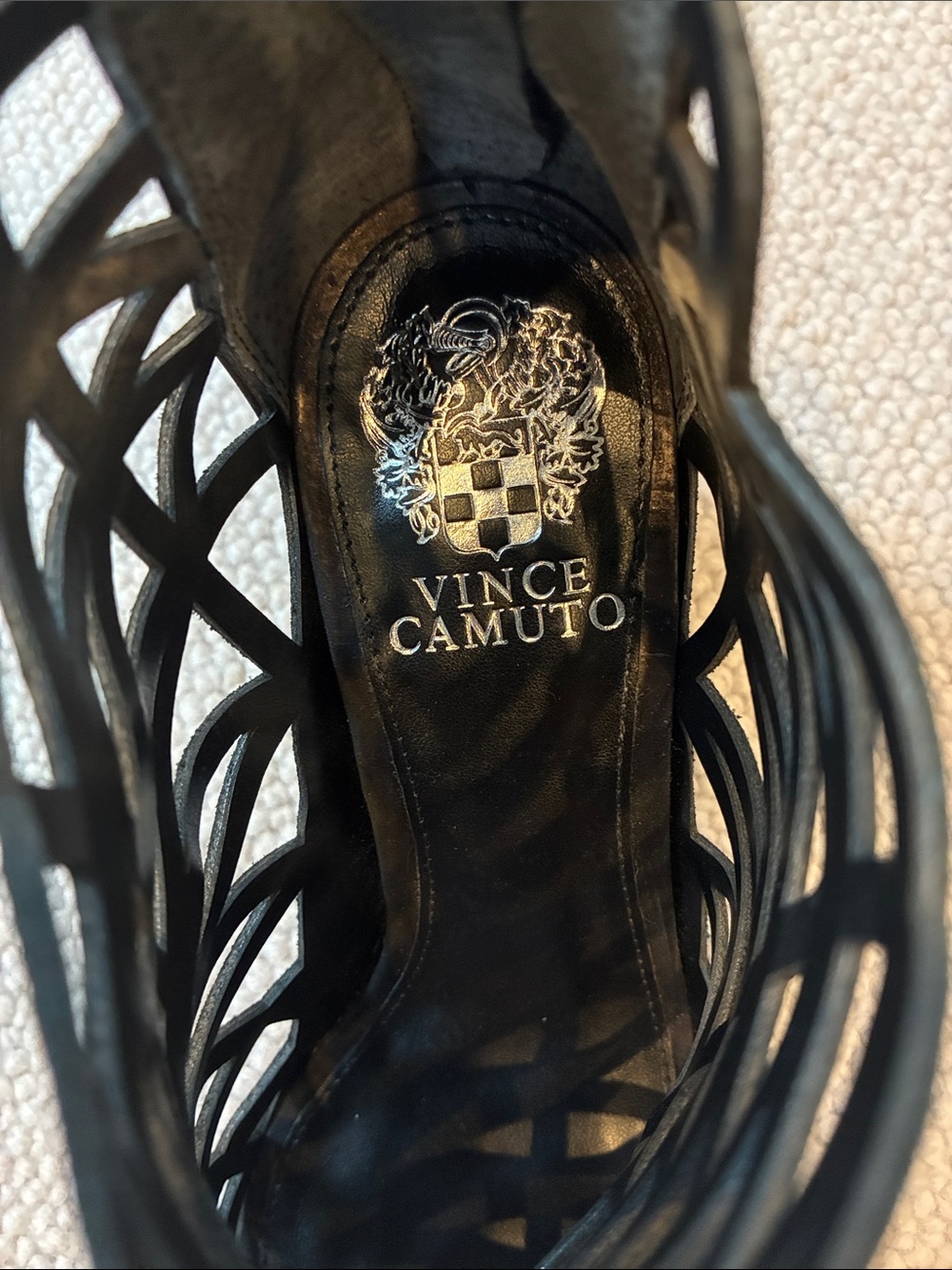 Vince Camuto Black Kevston Block Heel Sandal, Size 7.5, Never Worn - Picture 3 of 6
